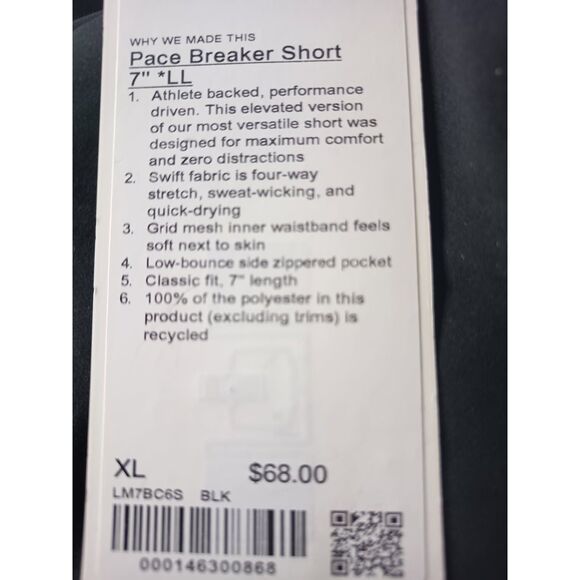 Lululemon Short Men XL LGYG Pace Breaker Linerless 7" LL Swift Train LM7BC6S - Picture 2 of 5